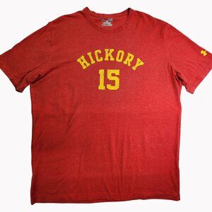 Under Armour Mens Hickory 15 Hoosiers Loose Fit Red T-Shirt XL